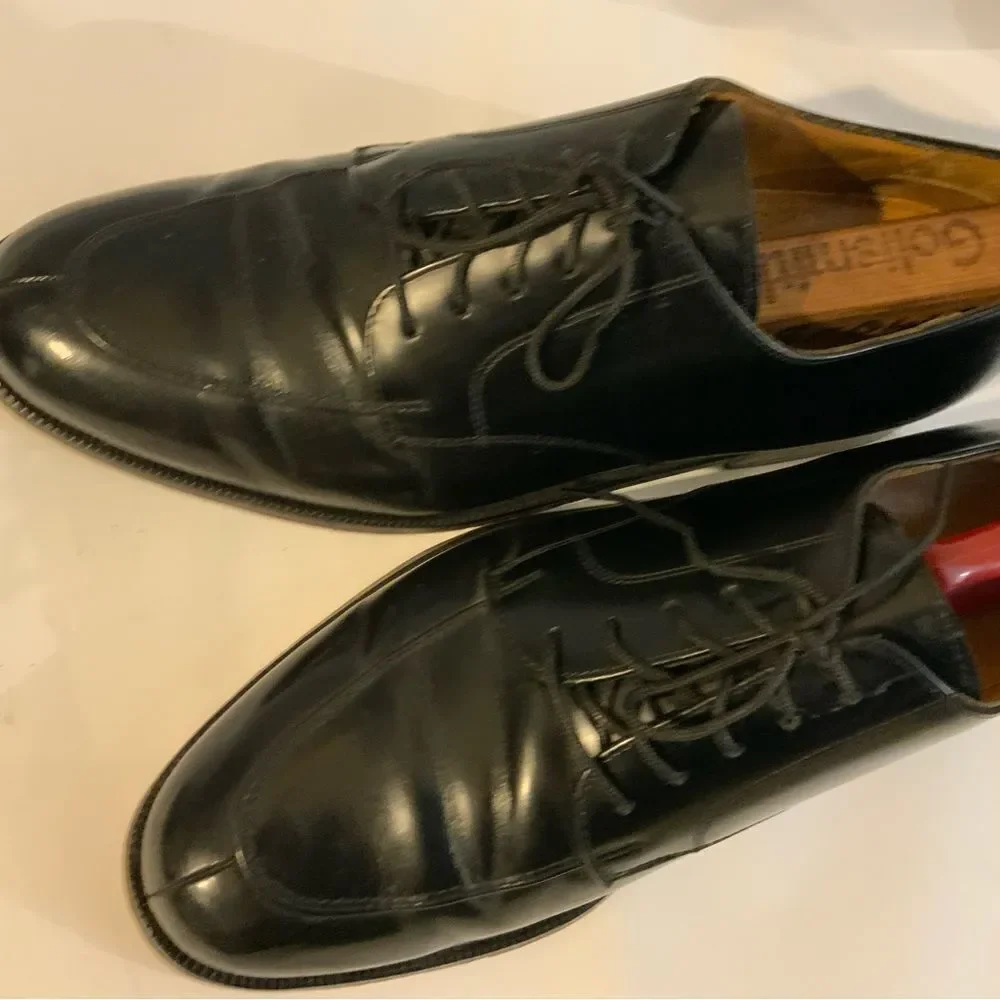 - Cole Haan Black Leather Cap Toe Derby Oxford Mens 9 D Dress Casual L…